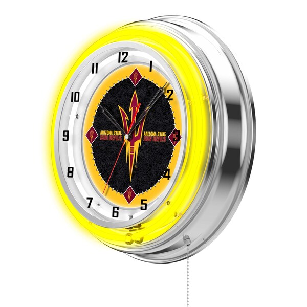 Arizona State University Double Neon 19 Clock Pitchfork